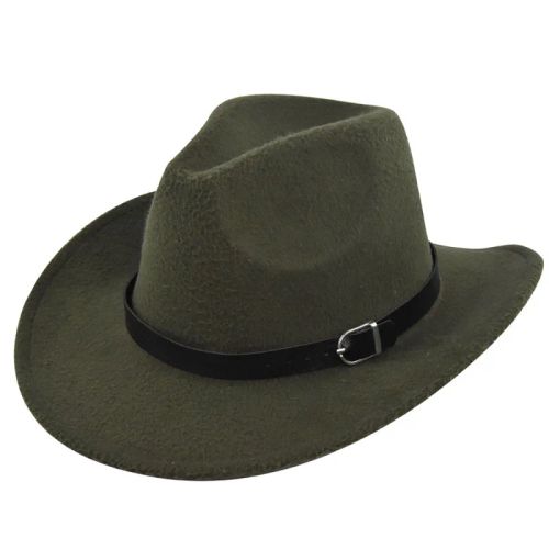 Felt Fedora Hat - Stylish Winter Accessory - Versatile Outdoor Wear - green