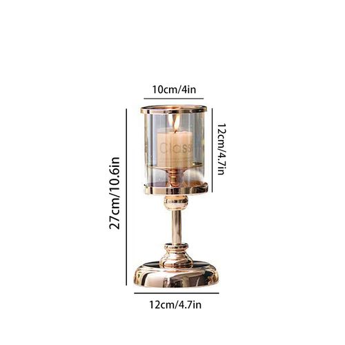 Aihem Retro Metal & Glass Candle Holder for Elegant Home Decoration