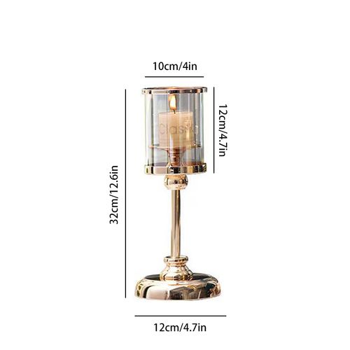 Aihem Retro Metal & Glass Candle Holder for Elegant Home Decoration