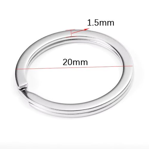 MOONMADE Stainless Steel Key Rings Set - Durable Round Split Rings for DIY - 20mm