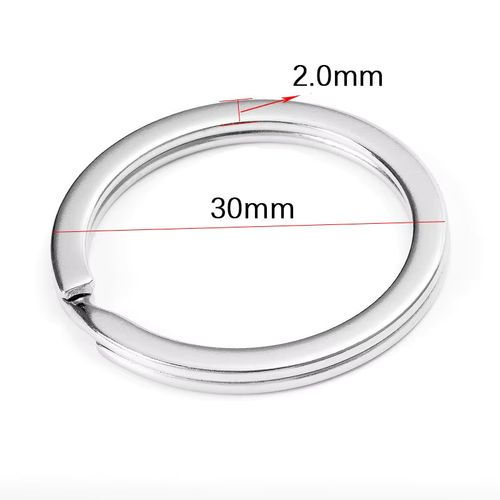 MOONMADE Stainless Steel Key Rings Set - Durable Round Split Rings for DIY - 30mm