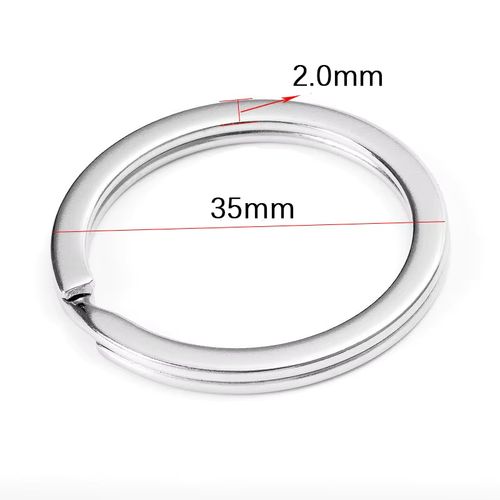 MOONMADE Stainless Steel Key Rings Set - Durable Round Split Rings for DIY - 35mm