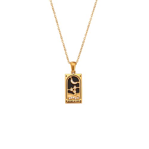 MamacitaSlay Zircon Moon Pendant Necklace - Trendy Fashion Accessory - Knight