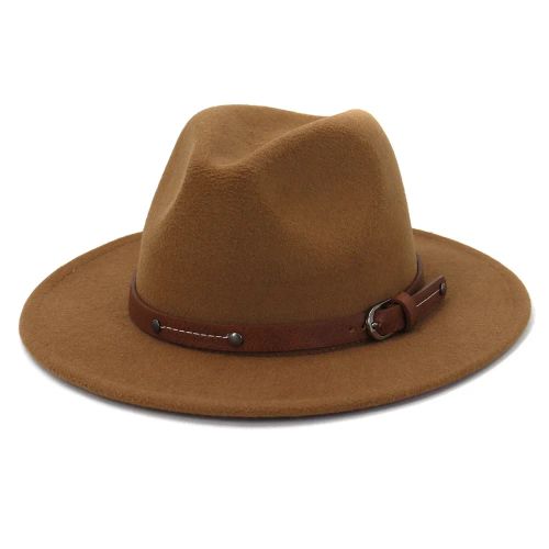 IF IFOND Warm Winter Fedora Hat for Outdoor Comfort - Khaki / M (56-58CM)