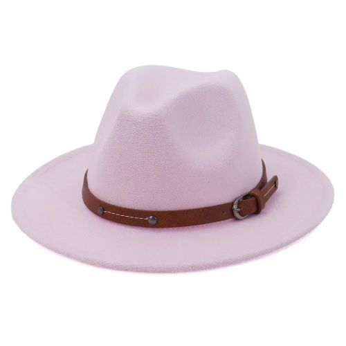 IF IFOND Warm Winter Fedora Hat for Outdoor Comfort - Pink / L (59-61CM)