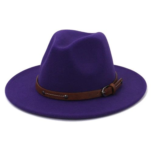 IF IFOND Warm Winter Fedora Hat for Outdoor Comfort - PURPLE / M (56-58CM)