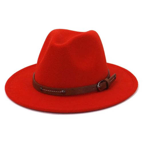 IF IFOND Warm Winter Fedora Hat for Outdoor Comfort - ORANGE RED / L (59-61CM)