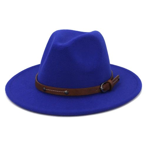 IF IFOND Warm Winter Fedora Hat for Outdoor Comfort - ROYAL BLUE / M (56-58CM)