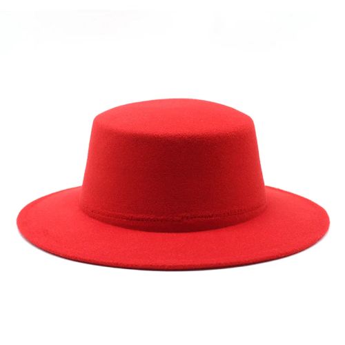 IF IFOND Kids Felted Fedora Hat - Warm & Stylish Winter Accessory - Red