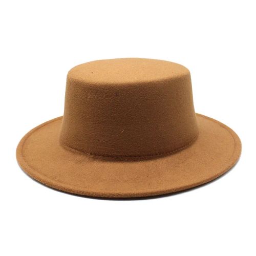 IF IFOND Kids Felted Fedora Hat - Warm & Stylish Winter Accessory - Khaki