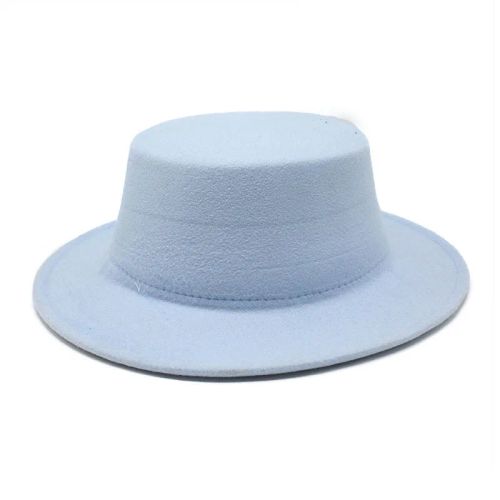IF IFOND Kids Felted Fedora Hat - Warm & Stylish Winter Accessory - SKY BLUE