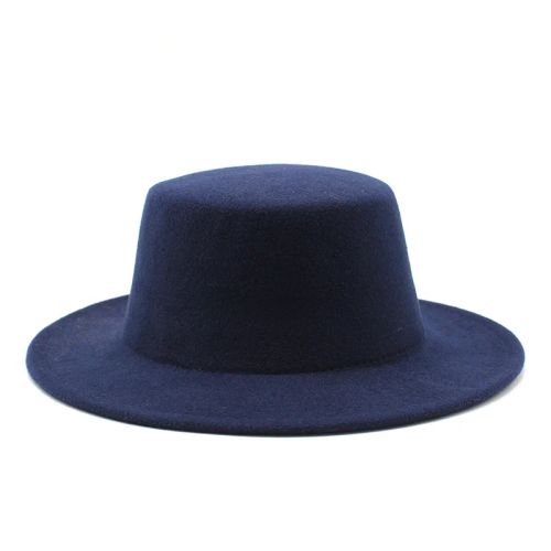 IF IFOND Kids Felted Fedora Hat - Warm & Stylish Winter Accessory - DEEP BLUE
