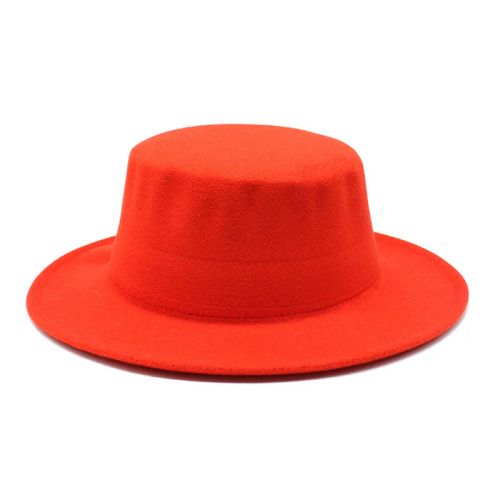 IF IFOND Kids Felted Fedora Hat - Warm & Stylish Winter Accessory - ORANGE RED