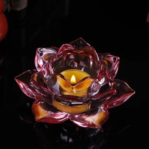 Crystal Lotus Candle Holders - Elegant Centrepiece for Home Decor