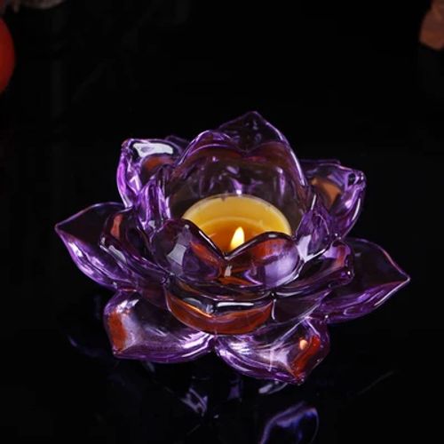 Crystal Lotus Candle Holders - Elegant Centrepiece for Home Decor