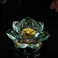 Crystal Lotus Candle Holders - Elegant Centrepiece for Home Decor