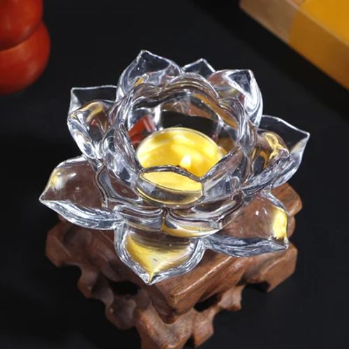 Crystal Lotus Candle Holders - Elegant Centrepiece for Home Decor