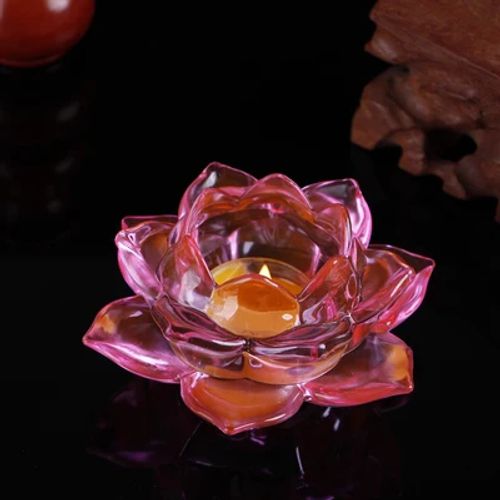 Crystal Lotus Candle Holders - Elegant Centrepiece for Home Decor