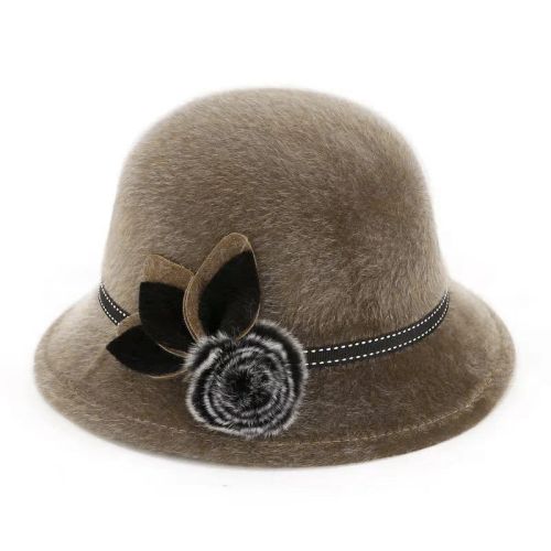 Stylish Wool and Acrylic Fedora Hat for Winter - Fashionable & Warm - dark khaki