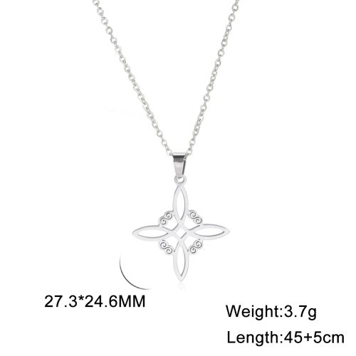 Skyrim Witch’s Knot Necklace - Protection Symbol - Pendant Necklace - Steel color