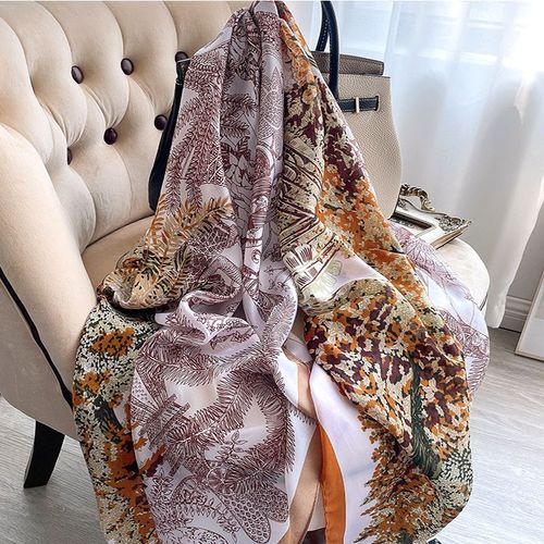 Luxurious Striped Chiffon Shawl - Versatile Beach Wrap & Scarf