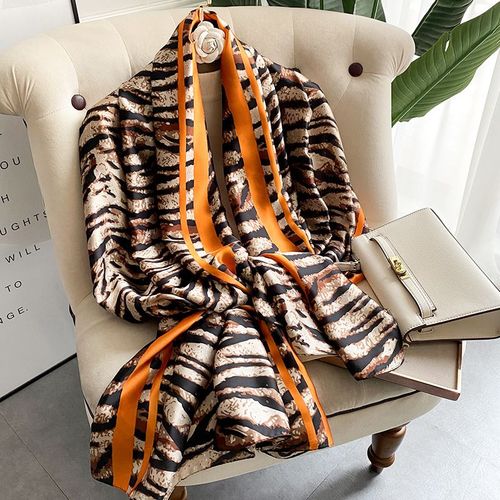Luxurious Striped Chiffon Shawl - Versatile Beach Wrap & Scarf - 79 / 180cmX90cm