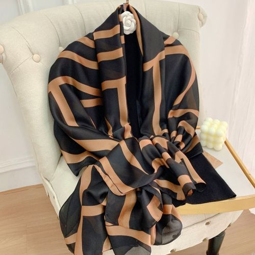Luxurious Striped Chiffon Shawl - Versatile Beach Wrap & Scarf - 83 / 180cmX90cm