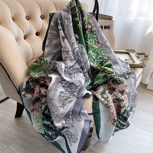 Luxurious Striped Chiffon Shawl - Versatile Beach Wrap & Scarf - 33 / 180cmX90cm