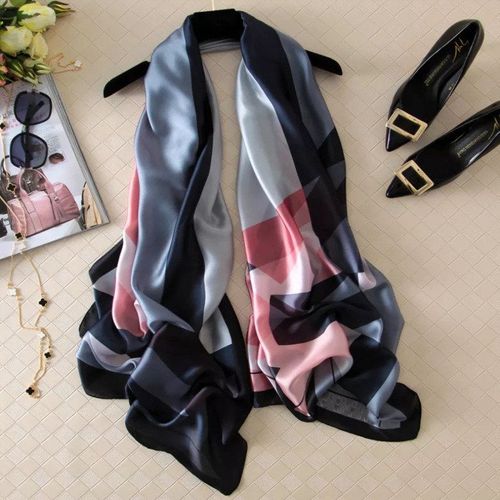 Luxurious Striped Chiffon Shawl - Versatile Beach Wrap & Scarf - 41 / 180cmX90cm