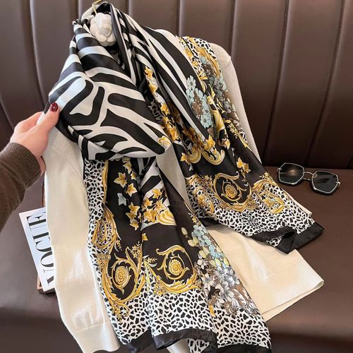 Luxurious Striped Chiffon Shawl - Versatile Beach Wrap & Scarf - 54 / 180cmX90cm