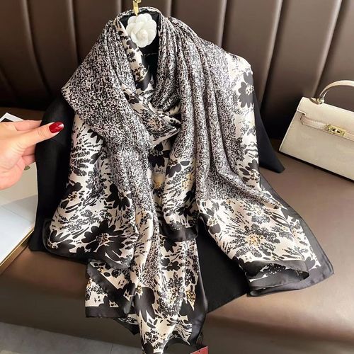 Luxurious Striped Chiffon Shawl - Versatile Beach Wrap & Scarf