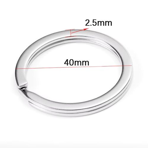 MOONMADE Stainless Steel Key Rings Set - Durable Round Split Rings for DIY - 40mm