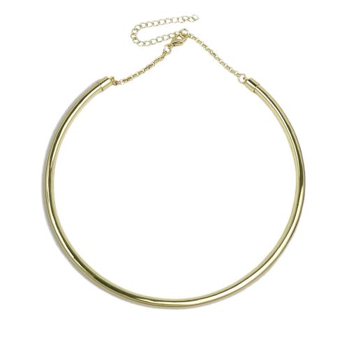 MANILAI Geometric Torques Necklace - Trendy Statement Accessory - Gold Color