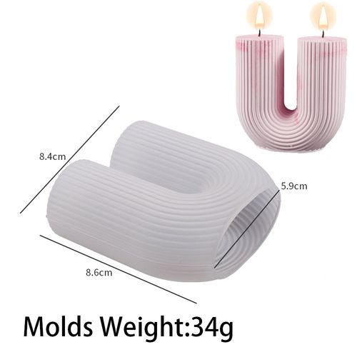 UDOCOOL U-Shaped Silicone Candle Mold for Creative Home Décor - U Shape