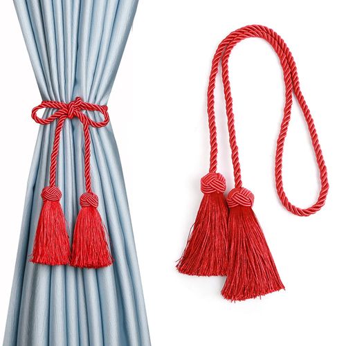 Tassel Curtain Tieback - Elegant Home Decor Accessory for Stylish Interiors - Red