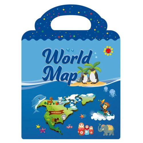 skxnier DIY Scene Sticker Book - Cognitive Development & Fun Games - World Map