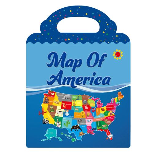 skxnier DIY Scene Sticker Book - Cognitive Development & Fun Games - American Map