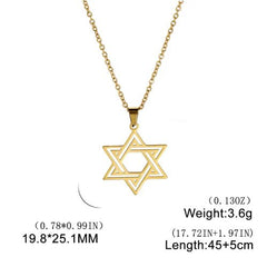 KKJOY Hexagram Pendant Necklace - Durable Stainless Steel Gift