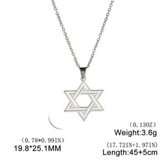 KKJOY Hexagram Pendant Necklace - Durable Stainless Steel Gift