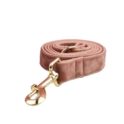 Personalised Velvet Dog Collar & Leash Set | Custom Engraved Pet Supplies - Dog leash / M