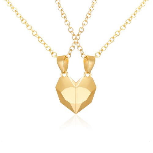 Rinhoo Heart Pendant Necklace - Stylish Design for Anniversaries - all gold
