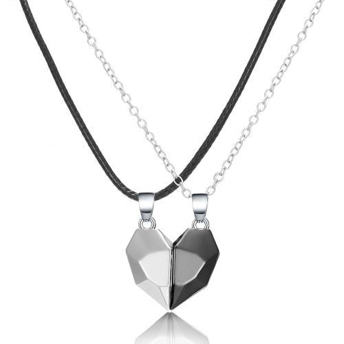 Rinhoo Heart Pendant Necklace - Stylish Design for Anniversaries - white black