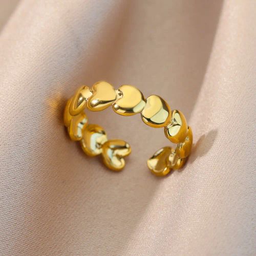 Elegant Geometric Stainless Steel Open Rings for Trendy Couples - JZ4184G-27