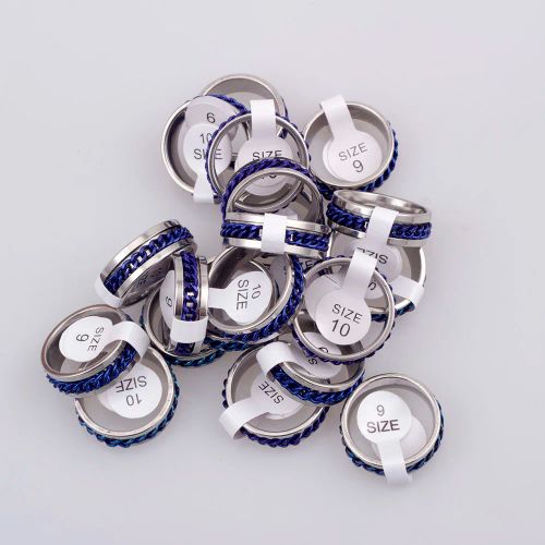 EKUSTYEE Stainless Steel Chain Rings - Stylish & Durable Cocktail Rings