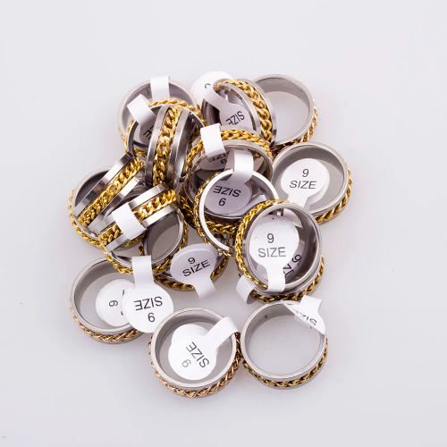 EKUSTYEE Stainless Steel Chain Rings - Stylish & Durable Cocktail Rings