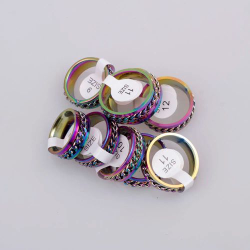 EKUSTYEE Stainless Steel Chain Rings - Stylish & Durable Cocktail Rings