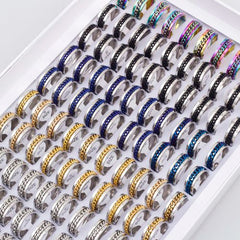 EKUSTYEE Stainless Steel Chain Rings - Stylish & Durable Cocktail Rings