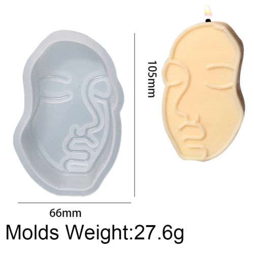 UDOCOOL Abstract Human Face Silicone Candle Mold for Home Décor & Gifts - Human Face