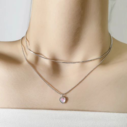 Ventfille Silver Asymmetric Heart Necklace - Elegant Party Jewellery