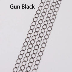 St.kunkka Tail Extender Chain - 5m Necklace Making Supplies - Gun Black / 2.5mm x 5m